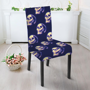 Trippy Skull Pattern Print Dining Chair Slipcover