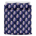 Trippy Skull Pattern Print Duvet Cover Bedding Set
