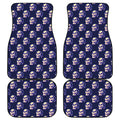 Trippy Skull Pattern Print Front and Back Car Floor Mats