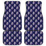 Trippy Skull Pattern Print Front and Back Car Floor Mats
