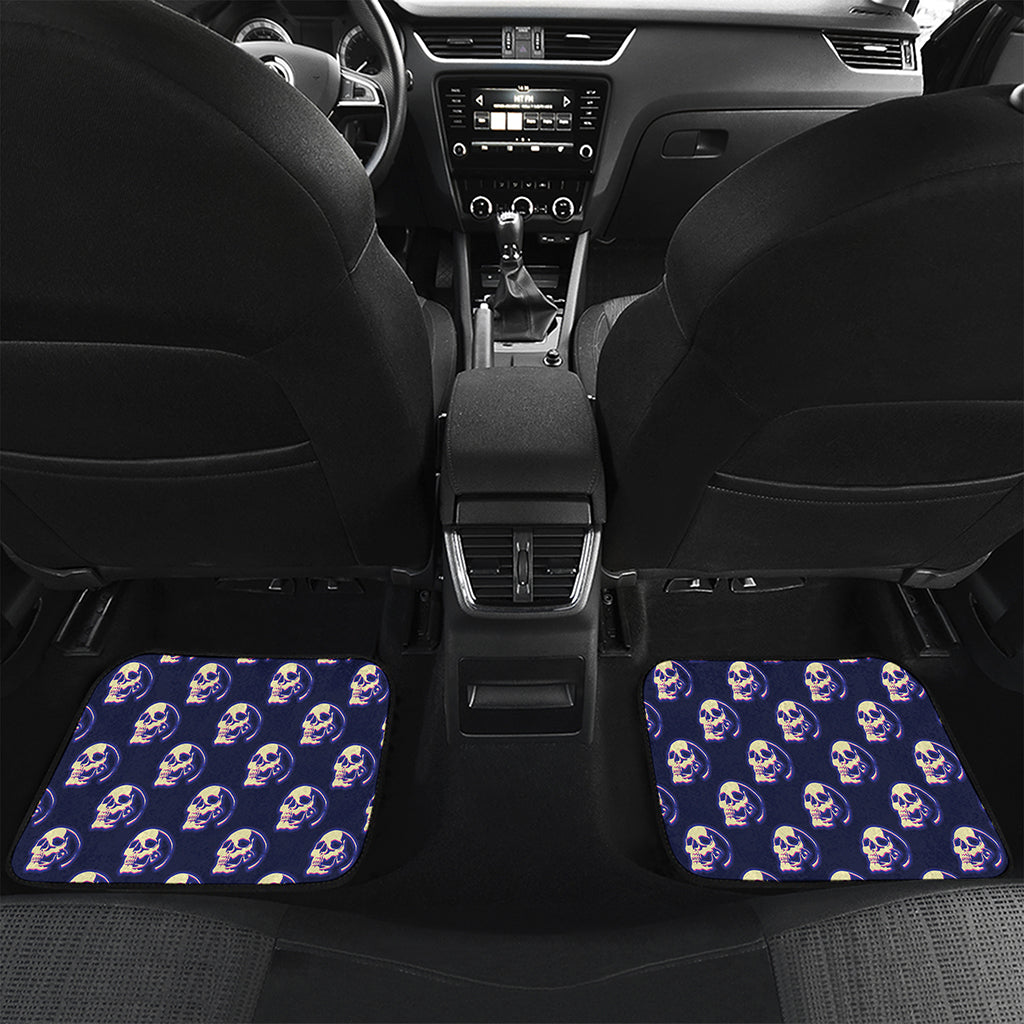 Trippy Skull Pattern Print Front and Back Car Floor Mats