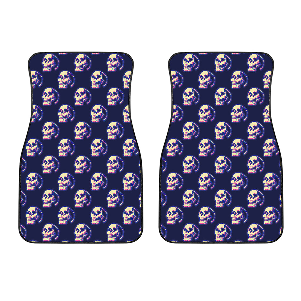 Trippy Skull Pattern Print Front Car Floor Mats