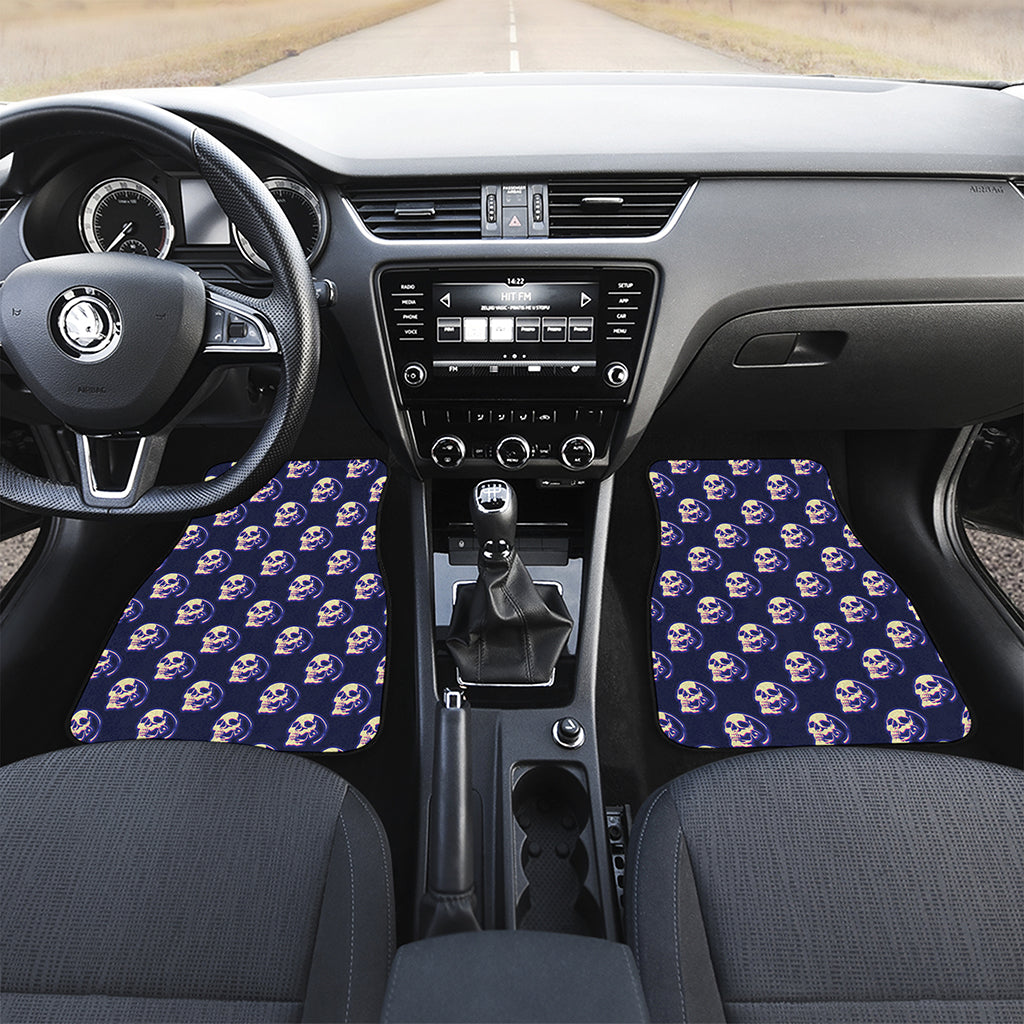 Trippy Skull Pattern Print Front Car Floor Mats