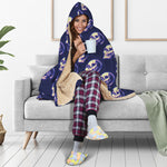 Trippy Skull Pattern Print Hooded Blanket