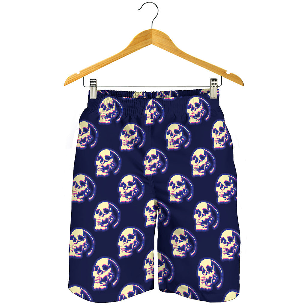 Trippy Skull Pattern Print Men's Shorts