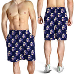 Trippy Skull Pattern Print Men's Shorts