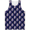 Trippy Skull Pattern Print Men's Tank Top