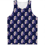 Trippy Skull Pattern Print Men's Tank Top
