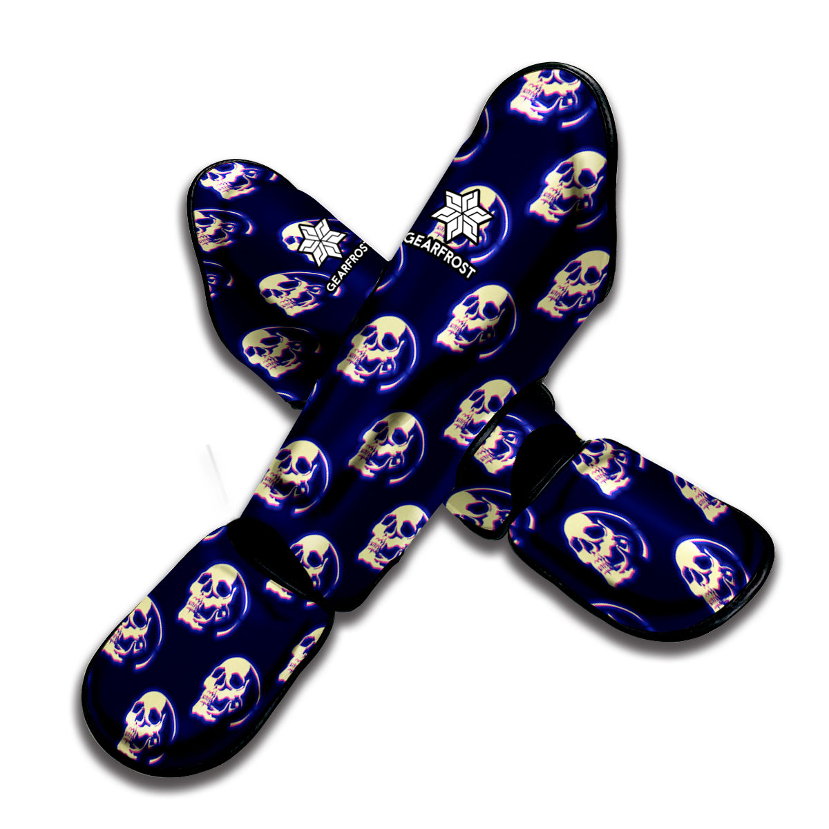Trippy Skull Pattern Print Muay Thai Shin Guard