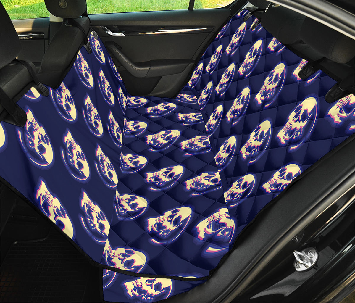 Trippy Skull Pattern Print Pet Car Back Seat Cover