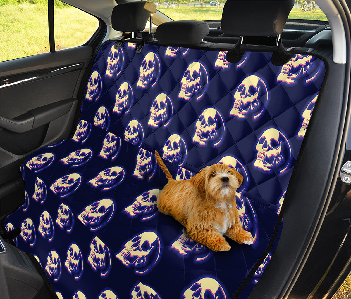 Trippy Skull Pattern Print Pet Car Back Seat Cover