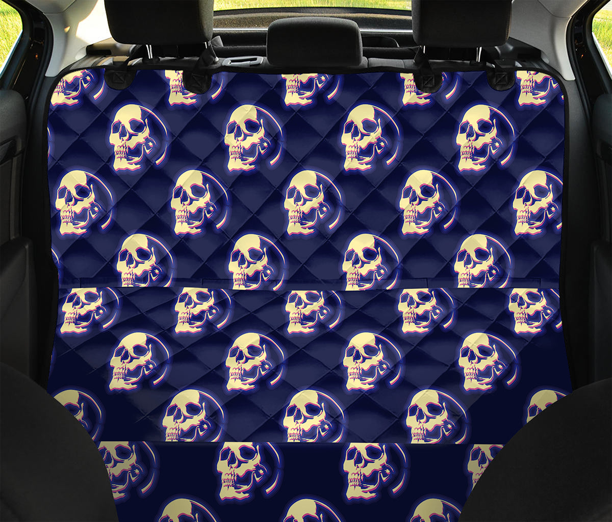 Trippy Skull Pattern Print Pet Car Back Seat Cover