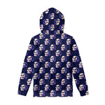 Trippy Skull Pattern Print Pullover Hoodie