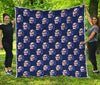 Trippy Skull Pattern Print Quilt