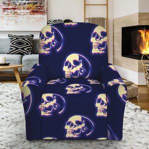 Trippy Skull Pattern Print Recliner Slipcover