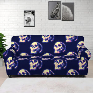 Trippy Skull Pattern Print Sofa Cover