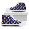 Trippy Skull Pattern Print White High Top Sneakers