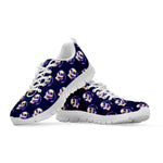 Trippy Skull Pattern Print White Sneakers