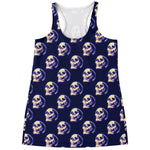 Trippy Skull Pattern Print Women's Racerback Tank Top