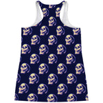 Trippy Skull Pattern Print Women's Racerback Tank Top