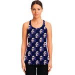 Trippy Skull Pattern Print Women's Racerback Tank Top