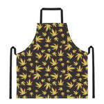 Trippy Weed Leaf Pattern Print Apron