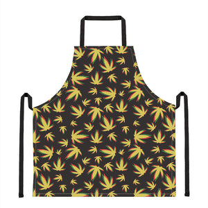 Trippy Weed Leaf Pattern Print Apron