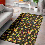 Trippy Weed Leaf Pattern Print Area Rug