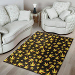 Trippy Weed Leaf Pattern Print Area Rug