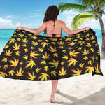 Trippy Weed Leaf Pattern Print Beach Sarong Wrap