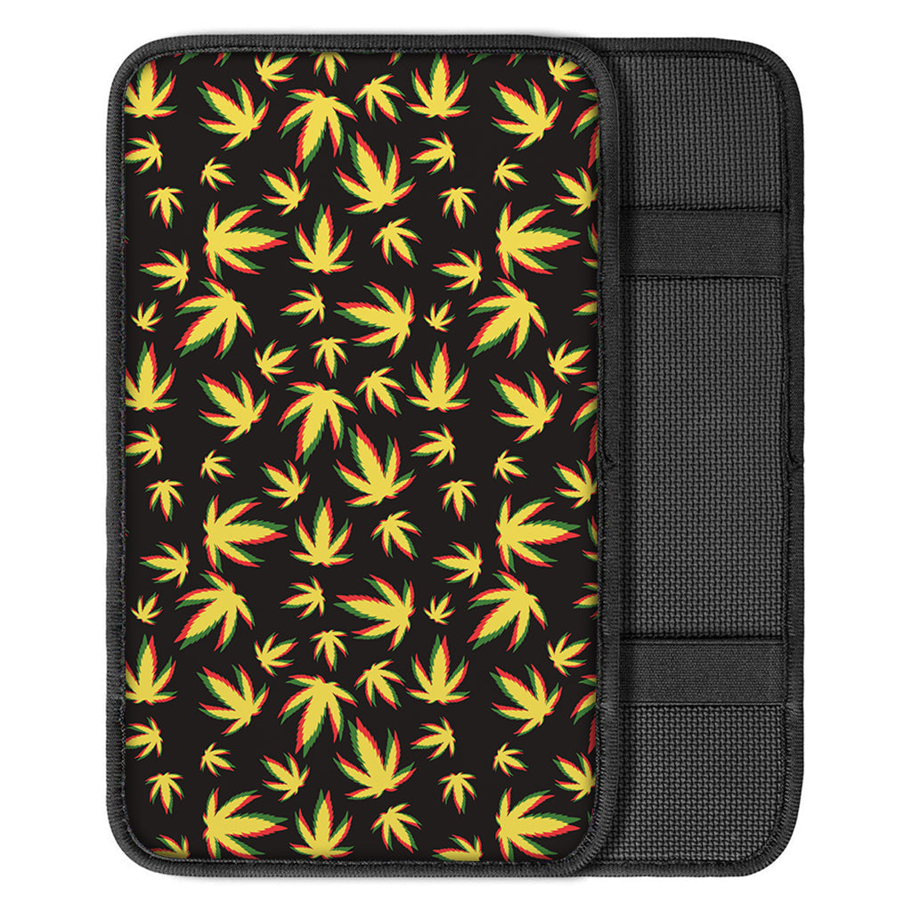 Trippy Weed Leaf Pattern Print Car Center Console Cover