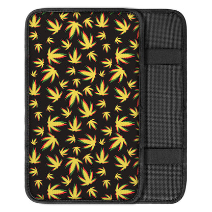 Trippy Weed Leaf Pattern Print Car Center Console Cover