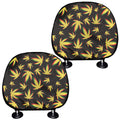 Trippy Weed Leaf Pattern Print Car Headrest Covers