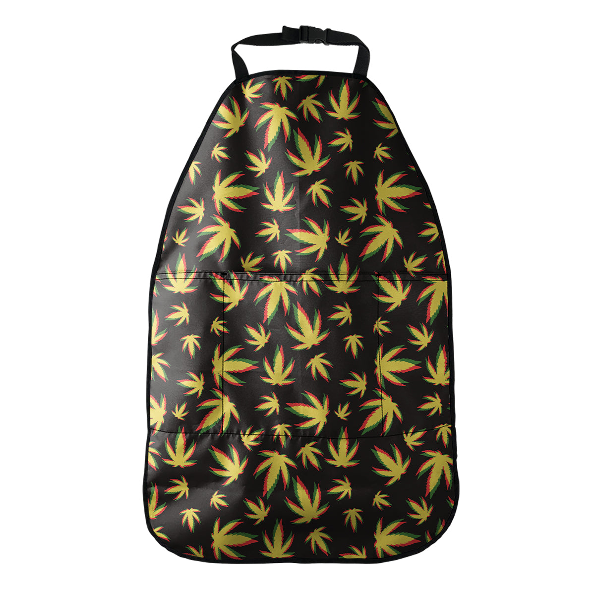 Trippy Weed Leaf Pattern Print Car Seat Organizers