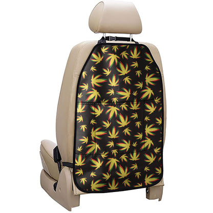 Trippy Weed Leaf Pattern Print Car Seat Organizers