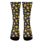 Trippy Weed Leaf Pattern Print Crew Socks