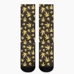 Trippy Weed Leaf Pattern Print Crew Socks