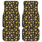 Trippy Weed Leaf Pattern Print Front and Back Car Floor Mats