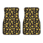Trippy Weed Leaf Pattern Print Front Car Floor Mats