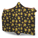 Trippy Weed Leaf Pattern Print Hooded Blanket