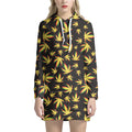Trippy Weed Leaf Pattern Print Pullover Hoodie Dress
