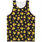 Trippy Weed Leaf Pattern Print Men's Tank Top