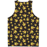 Trippy Weed Leaf Pattern Print Men's Tank Top