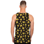 Trippy Weed Leaf Pattern Print Men's Tank Top