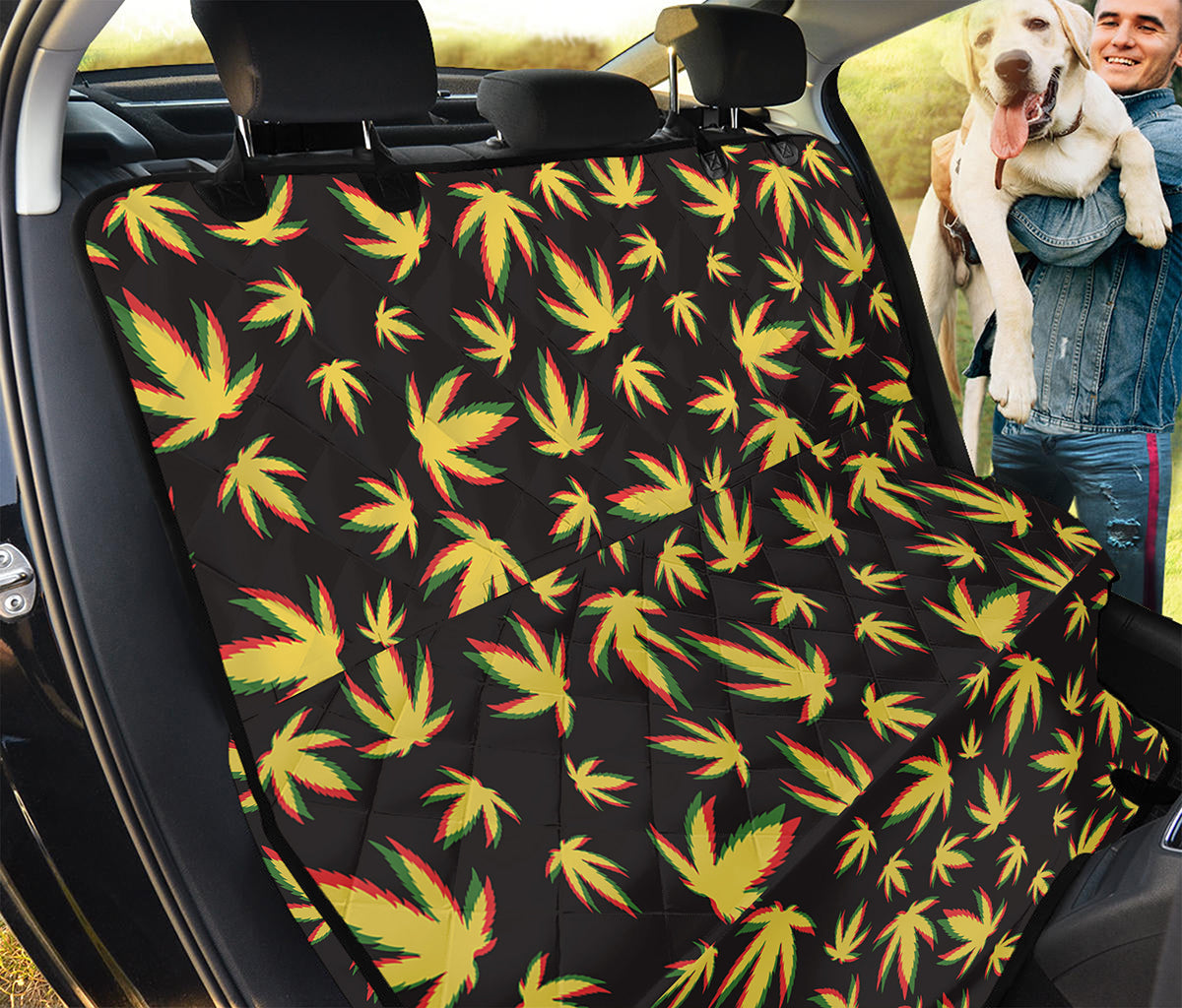 Trippy Weed Leaf Pattern Print Pet Car Back Seat Cover
