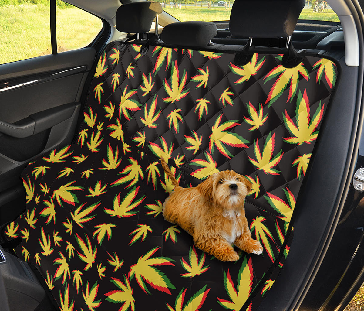 Trippy Weed Leaf Pattern Print Pet Car Back Seat Cover