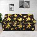 Trippy Weed Leaf Pattern Print Sofa Cover