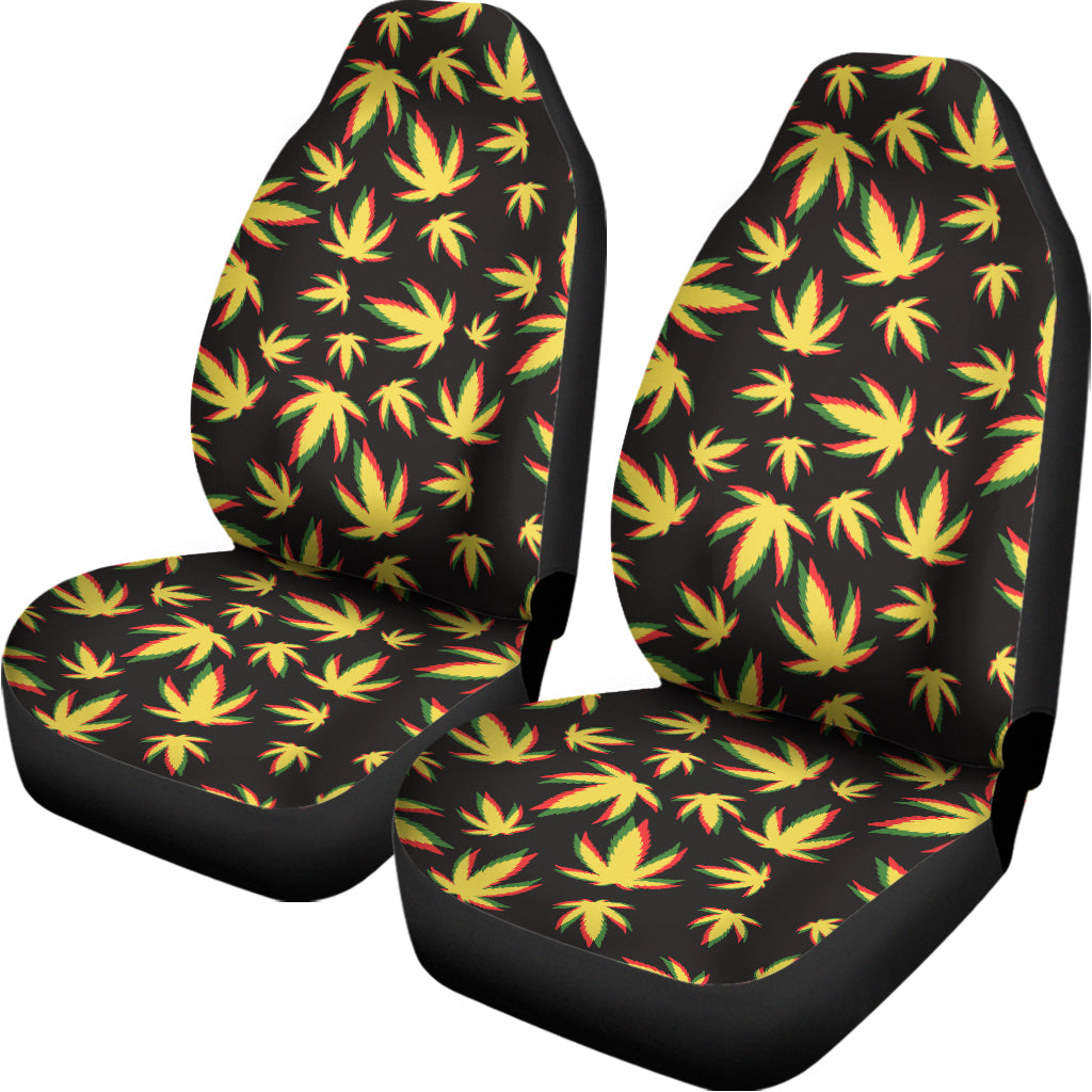 Trippy Weed Leaf Pattern Print Universal Fit Car Seat Covers