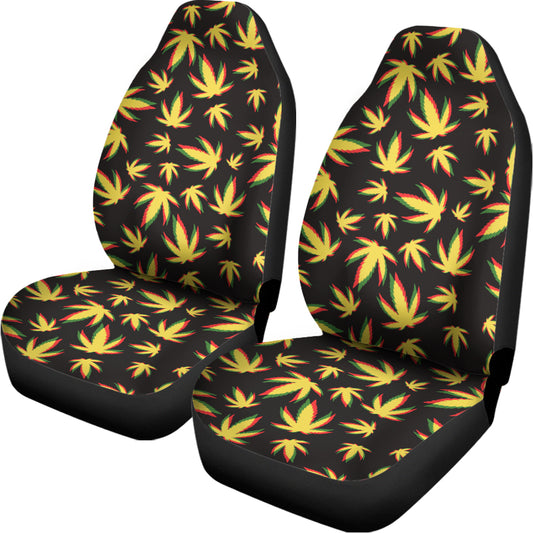 Trippy Weed Leaf Pattern Print Universal Fit Car Seat Covers