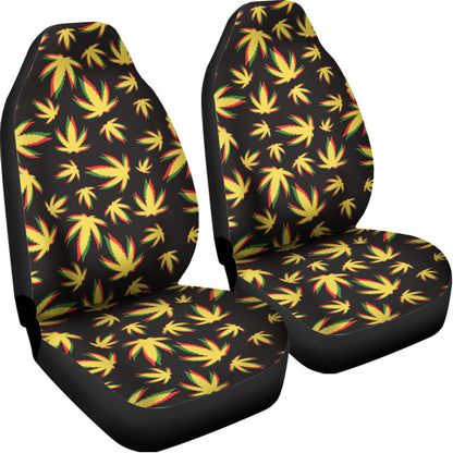 Trippy Weed Leaf Pattern Print Universal Fit Car Seat Covers